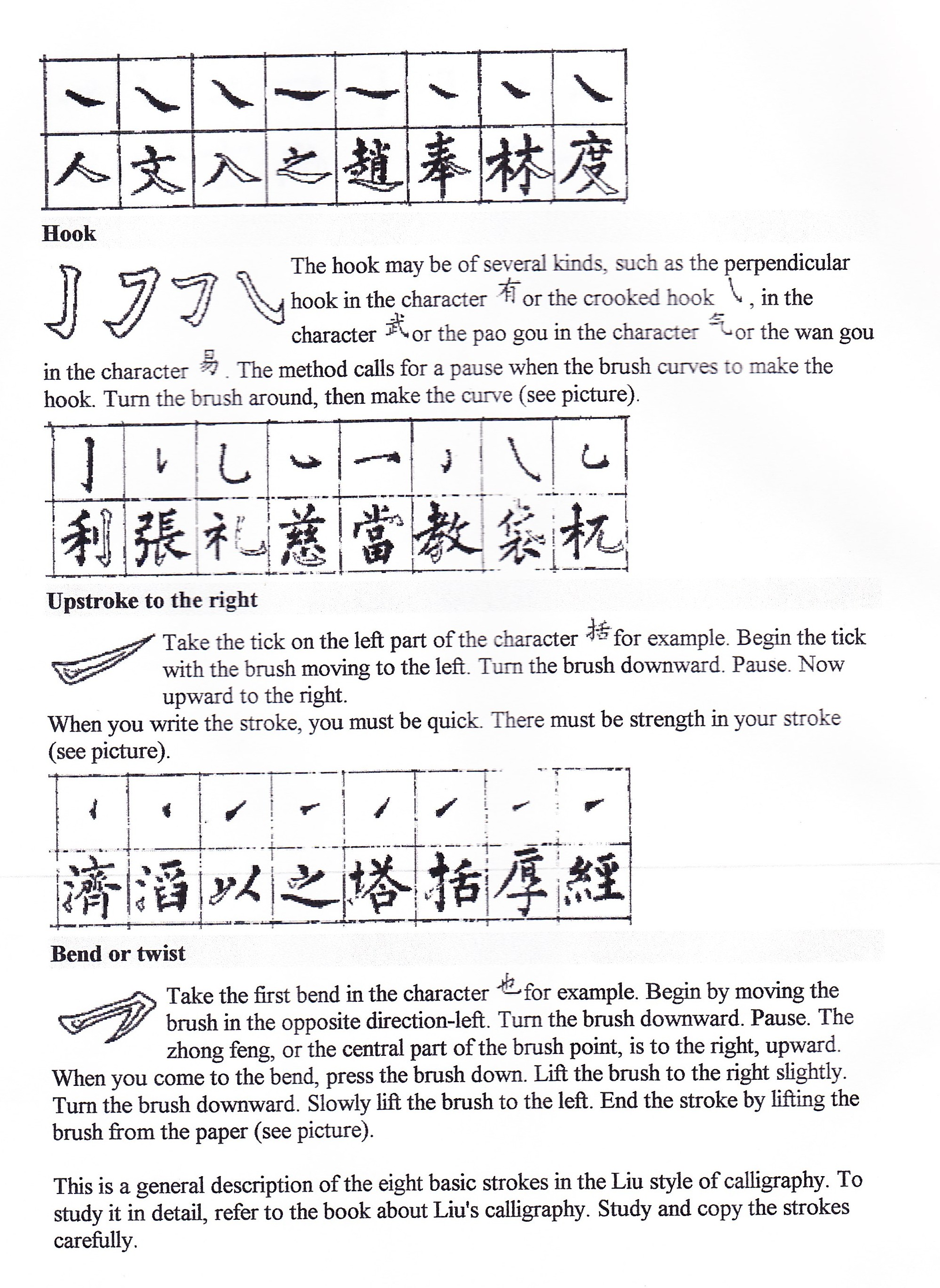 chinese calligraphy strokes